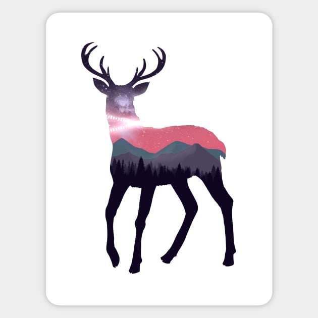 Deer nature #5 Sticker by euglenii